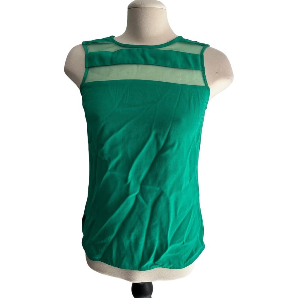 Zara Green Sleeveless Blouse Sz XS Womens Career Blouse